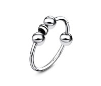 Triple Rock Balls Silver Nose Ring NSKR-56